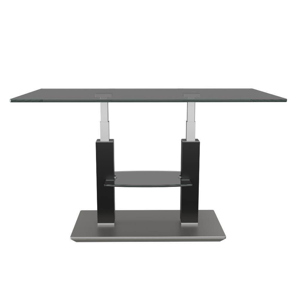 Couchtisch Atlona mit Glasplatte höhenverstellbar