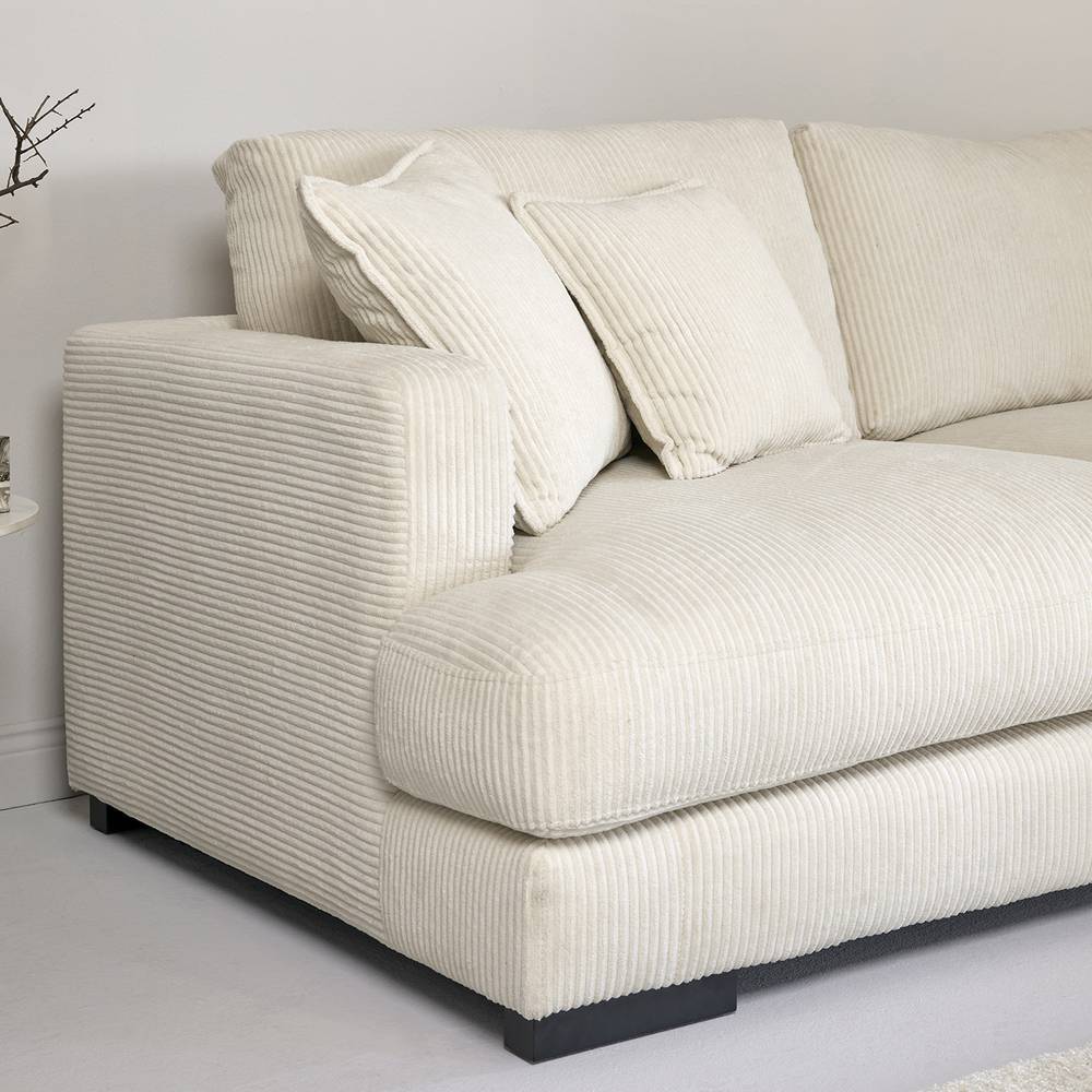 Ecksofa Crocetta in Offwhite aus Cord