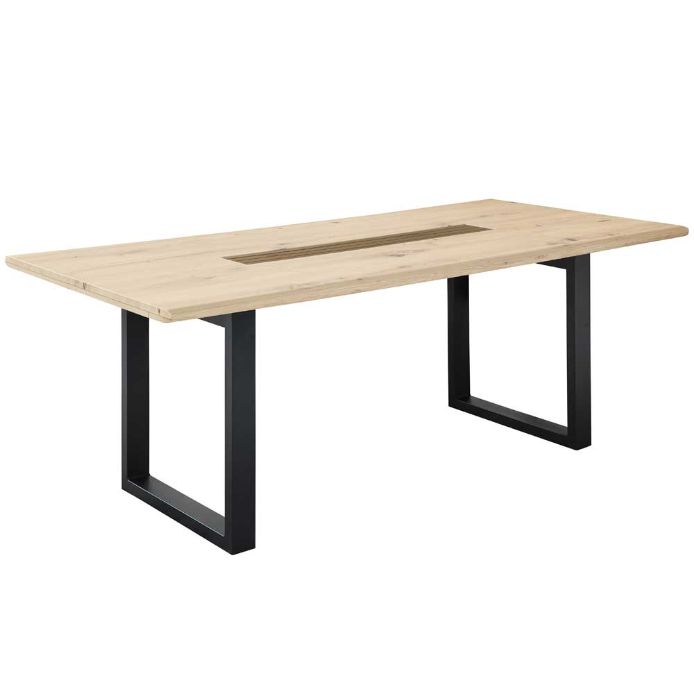 Esstisch mit 6 Stühlen Luzie in modernem Design - Stühle drehbar (siebenteilig)