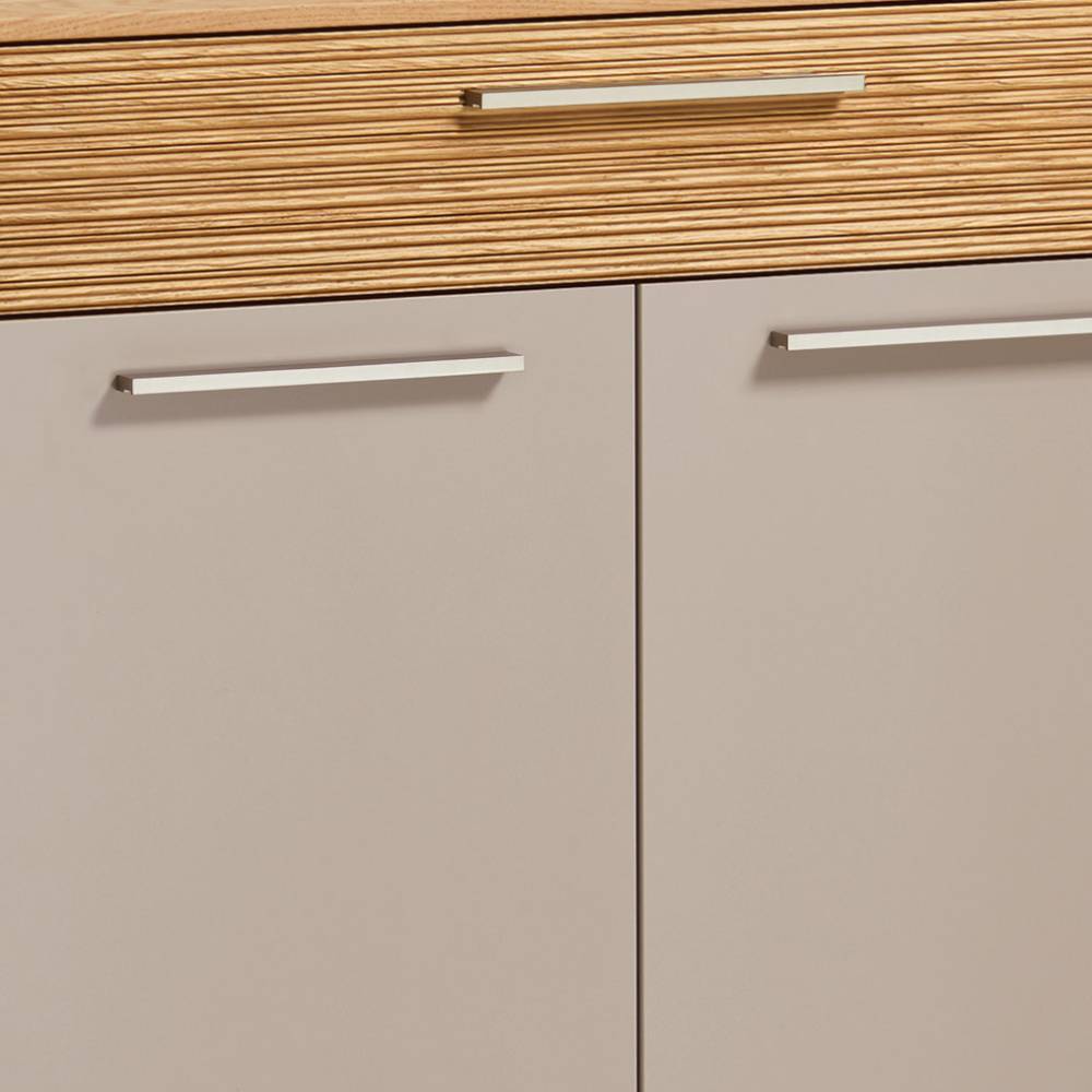 Dielenschrank modern Frasyn in Eiche Bianco und Taupe