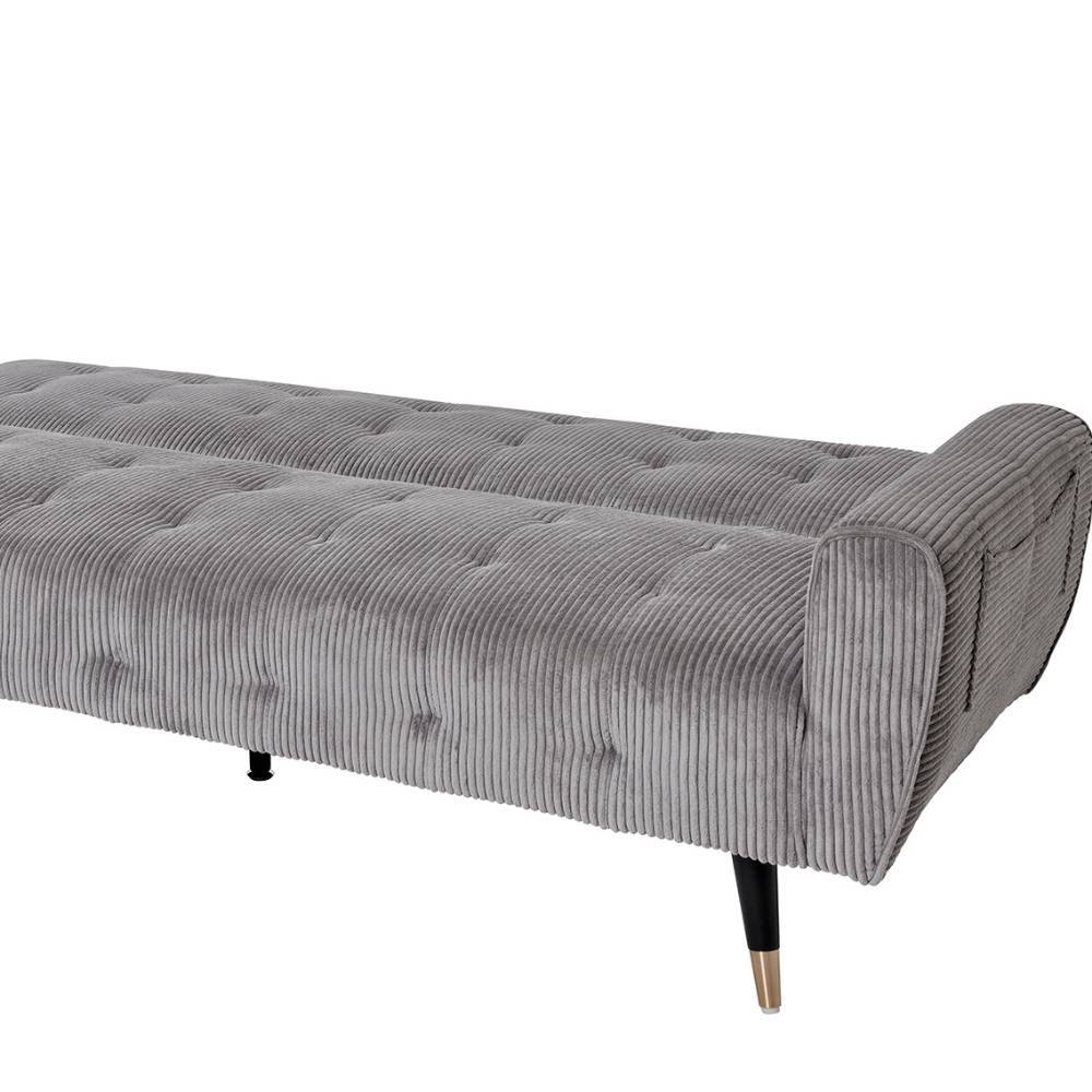 Schlafsofa Vlatin aus Cord in Grau