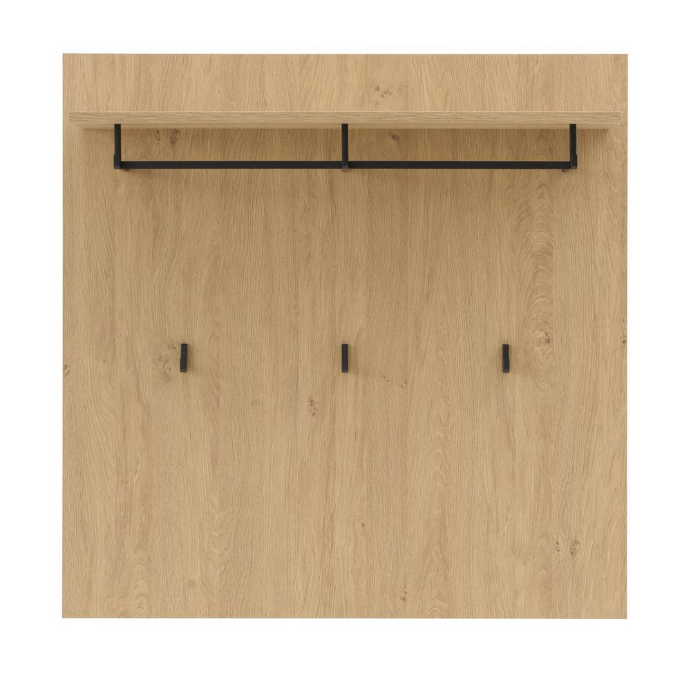 Wandgarderobe Carno in Eiche Stone mit 3 Kleiderhaken