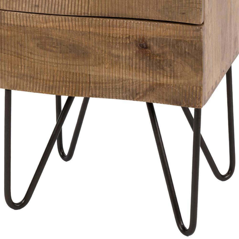 Nachttisch Juny im Industry und Loft Stil mit Metall Hairpin Gestell