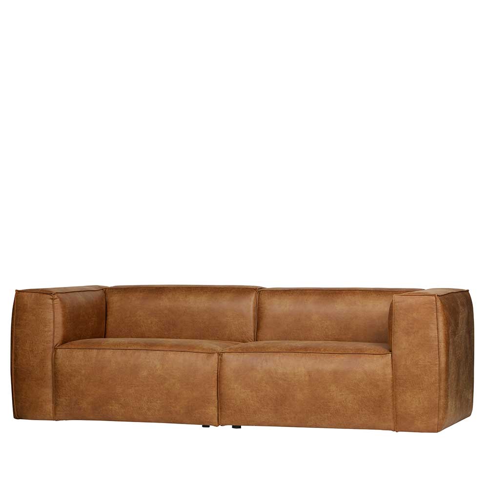 Couch Efate in Cognac Braun aus Recyclingleder