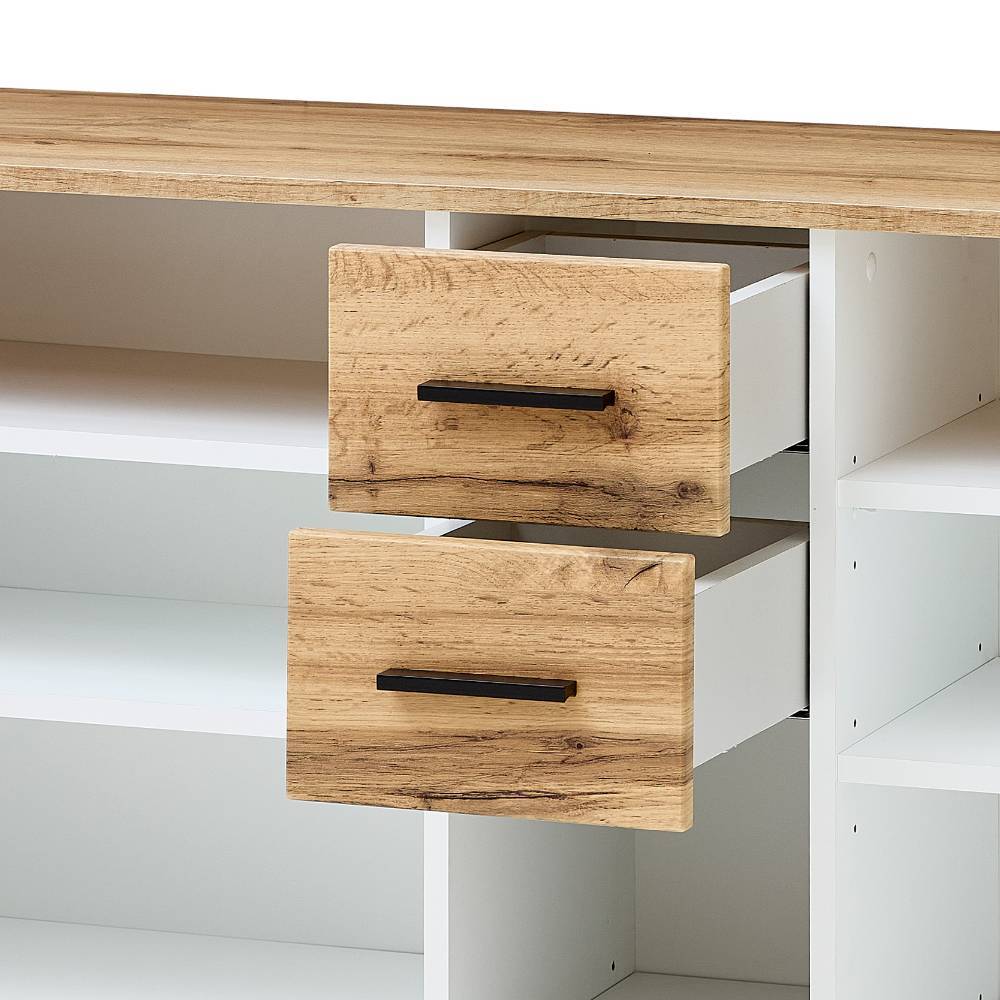 Highboard Alamo 135 cm breit mit drei offenen Fächern
