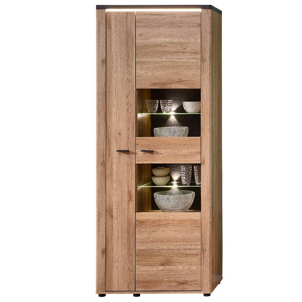 Standvitrine Helias mit LED Beleuchtung 78 cm breit