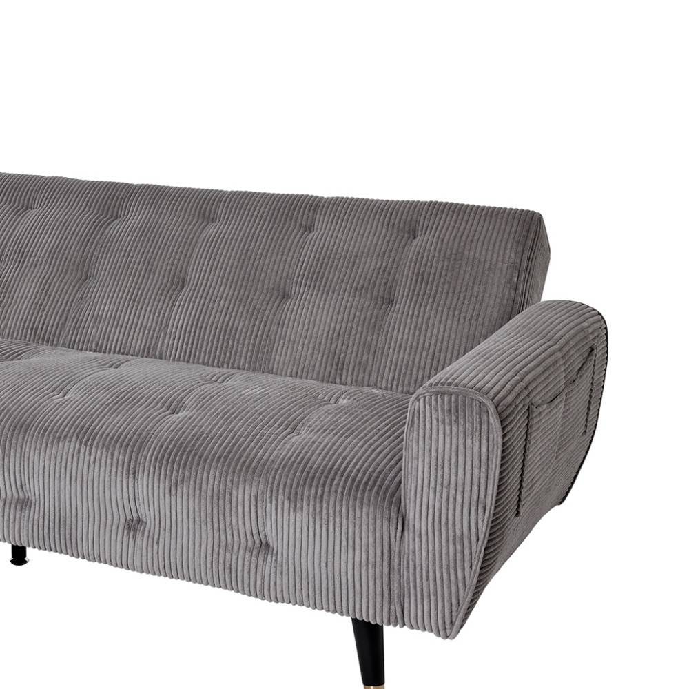 Schlafsofa Vlatin aus Cord in Grau