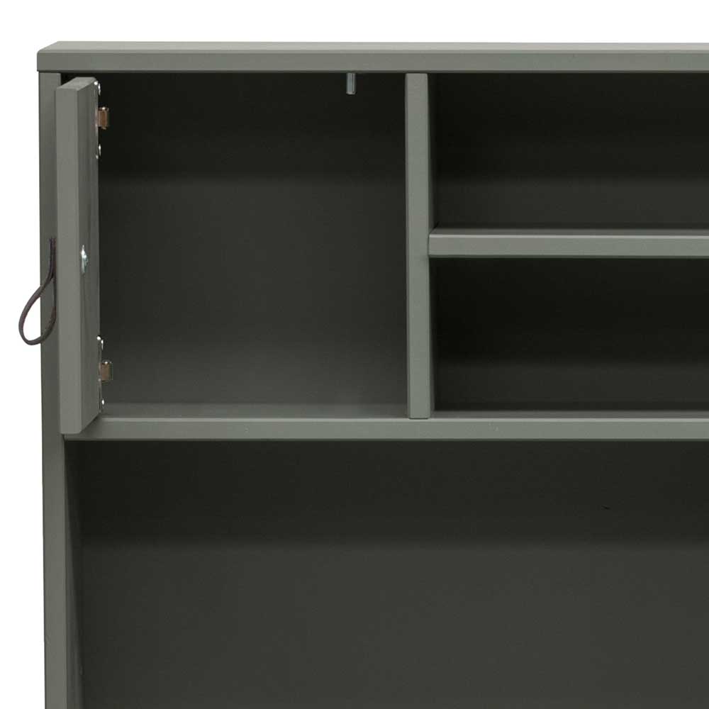 Schreibtisch Navulido in Graugrün aus Kiefer Massivholz
