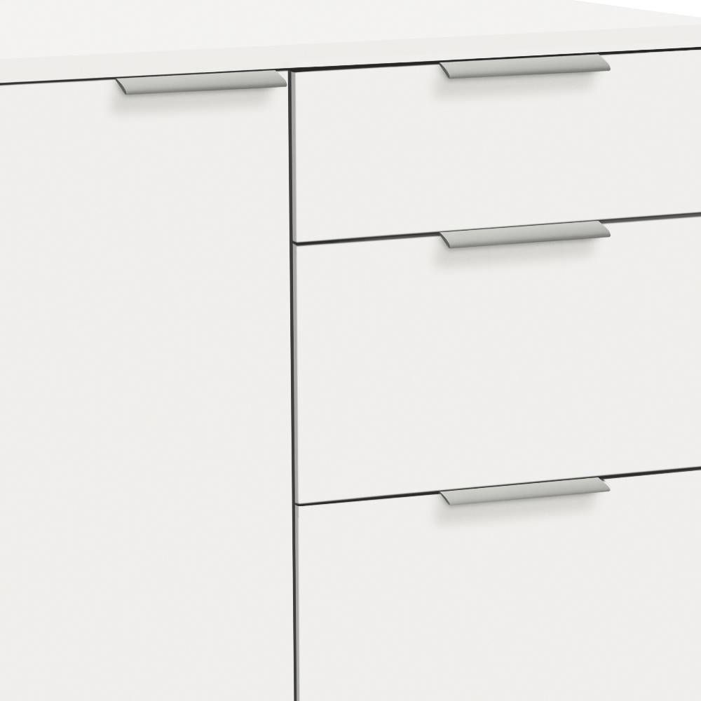 Sideboard weiß Eskuladra mit acht Schubladen und Drehtür