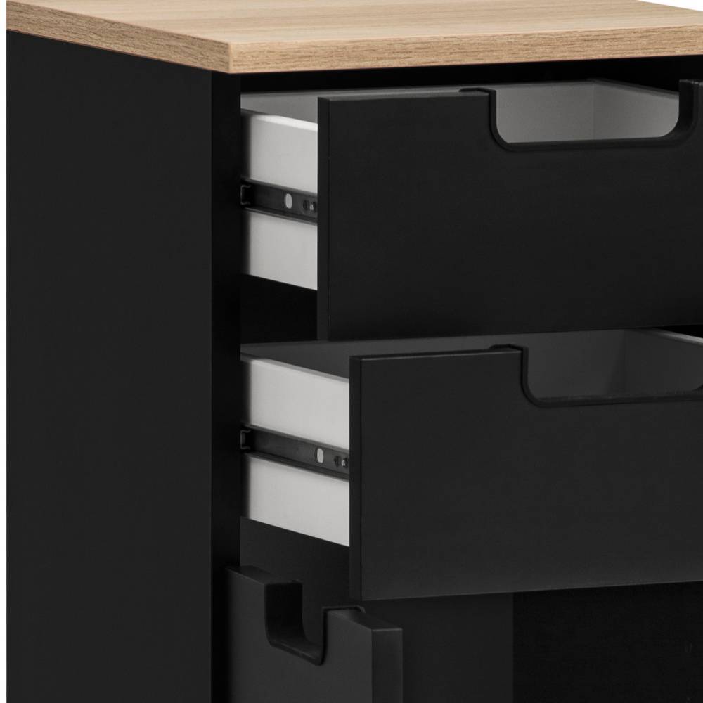 Badezimmerschrank Nuento in Schwarz und Weißeiche Nachbildung