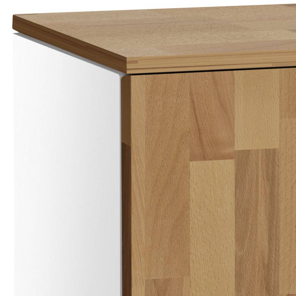 Wohnzimmer Kommode Sugora in Kernbuchefarben und Weiß