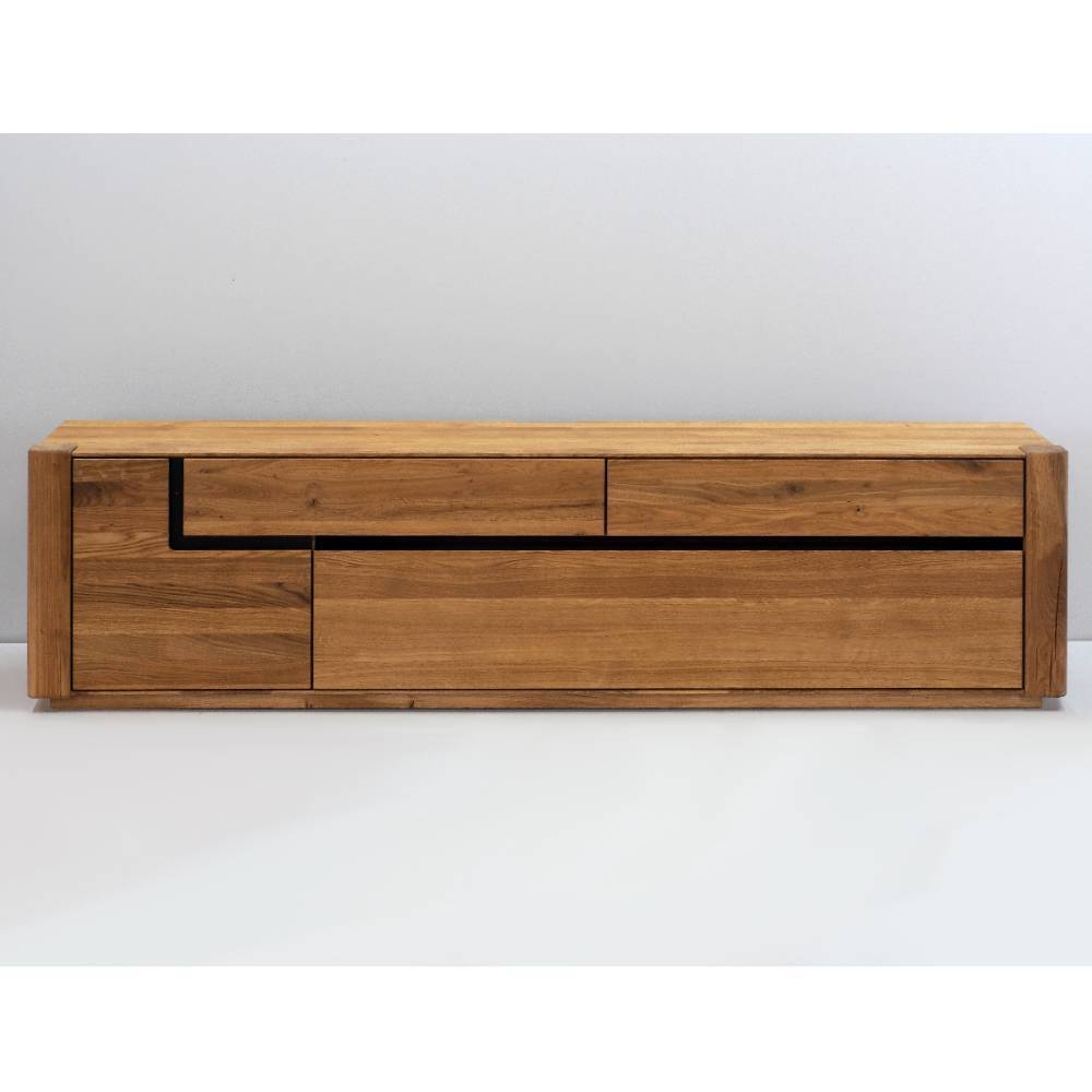 TV Board Arouca aus Eiche Massivholz mit Klappe