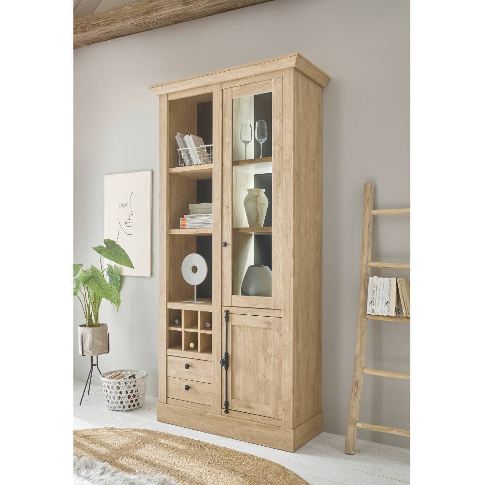 Vitrine Jennva im Landhausstil mit offenen Fächern