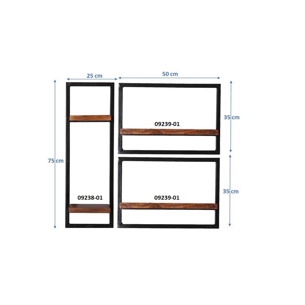 Wandboards Badiola im Industry und Loft Stil lackiert (dreiteilig)