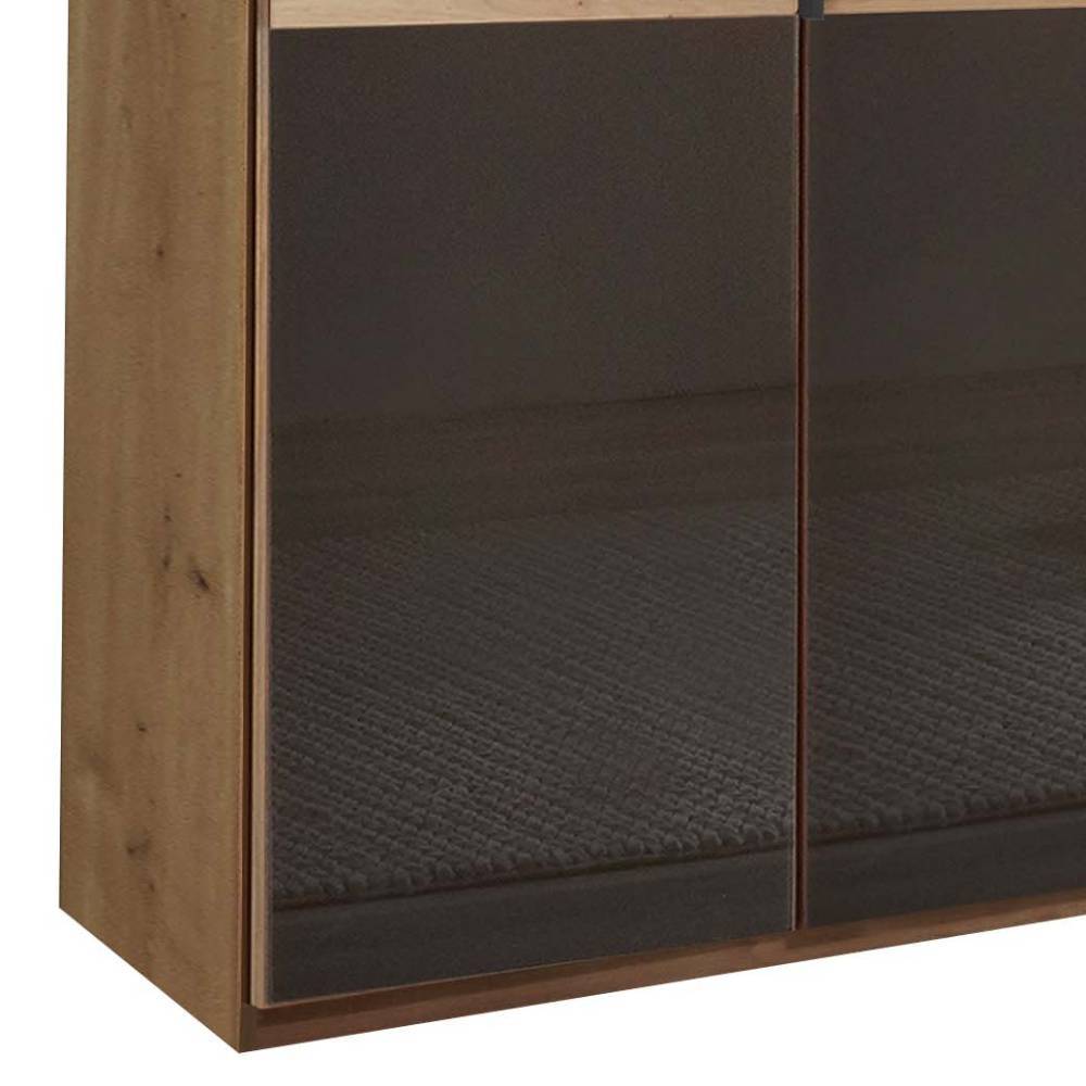 Drehtürschrank Merkur in modernem Design mit drei festen Kleiderstangen