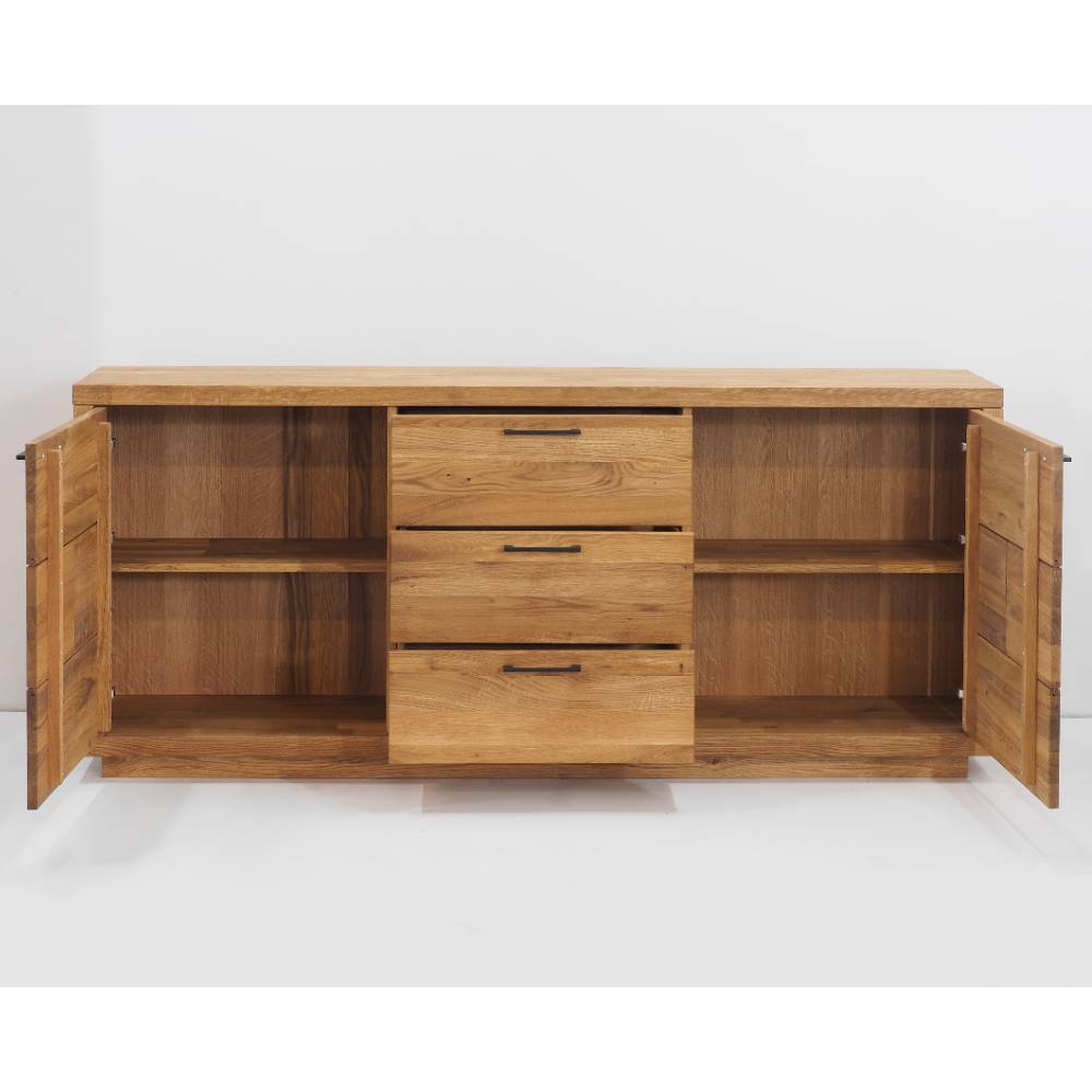 Sideboard Lasito aus Eiche Massivholz mit Hirnholz Applikation