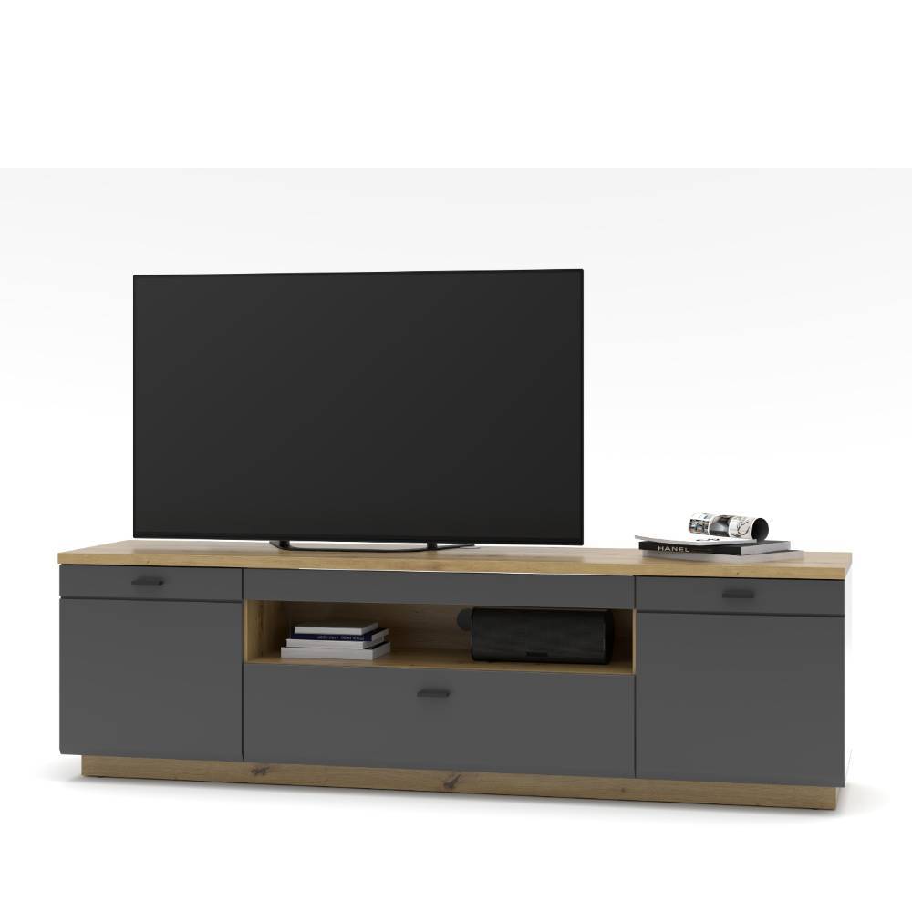 Wohnwand Yarisis in modernem Design 230 cm hoch (sechsteilig)