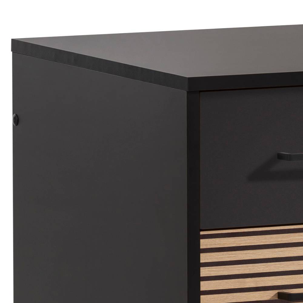 Rollcontainer Snowball mit drei Schubladen in Schwarz matt