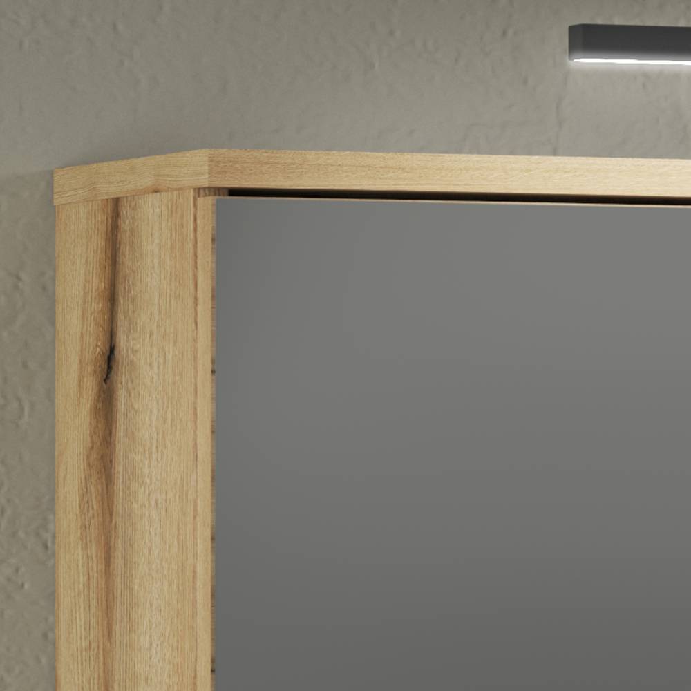 Lichtspiegelschrank Pattinos in Wildeichefarben 60 cm breit