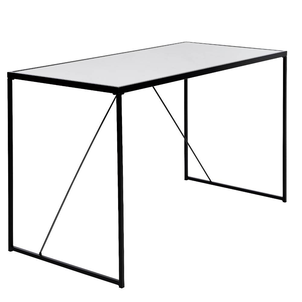 Bügelgestell Schreibtisch Zybilla in Schwarz und Weiß