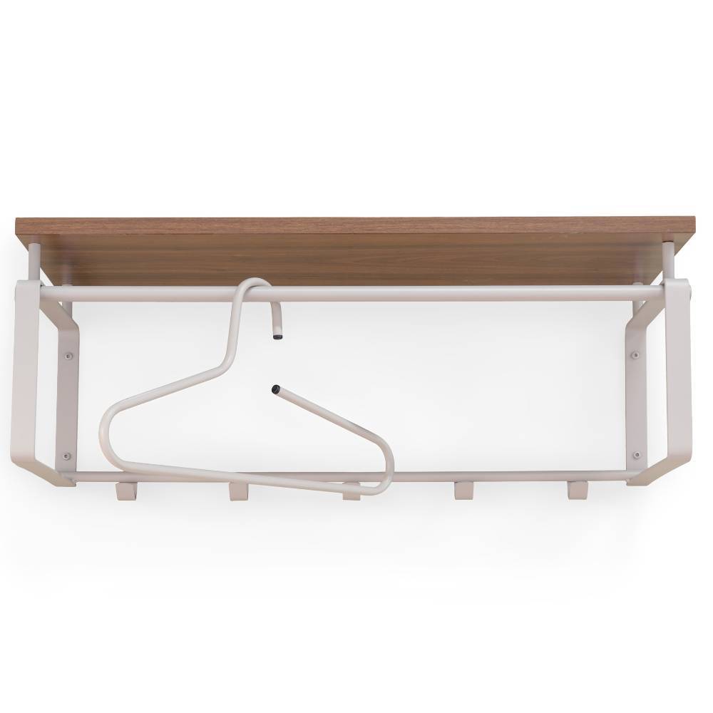 Wandgarderobe Asmus in Walnussfarben und Taupe