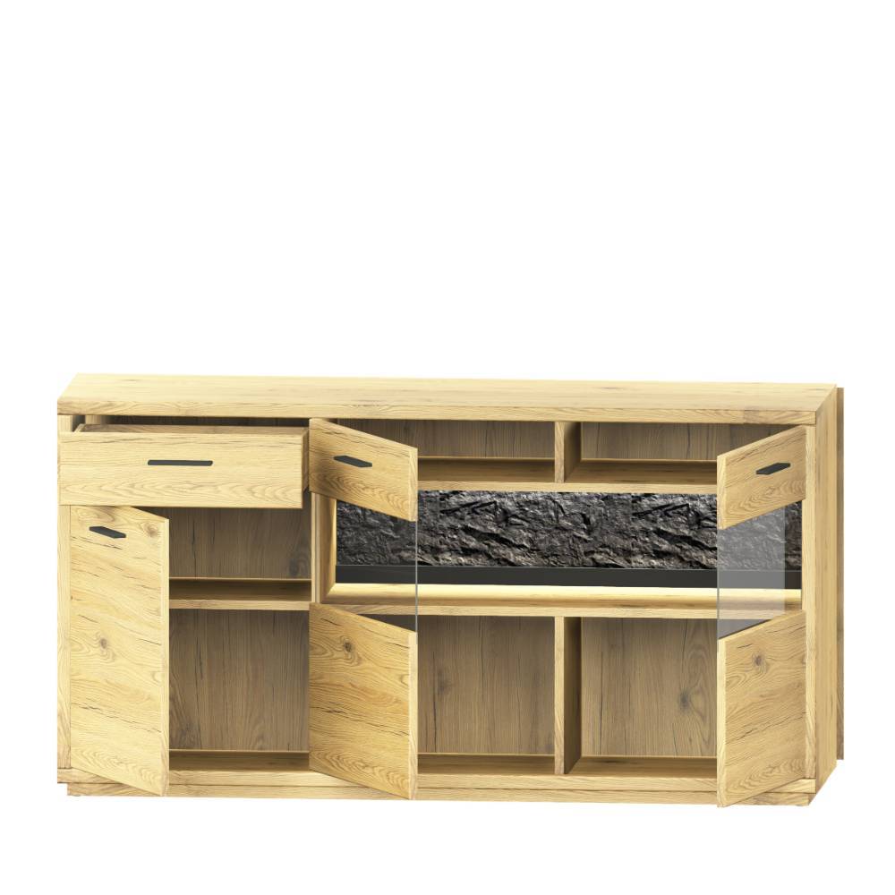 Esszimmermöbel Ostoro in Wildeiche Bianco in modernem Design (zweiteilig)