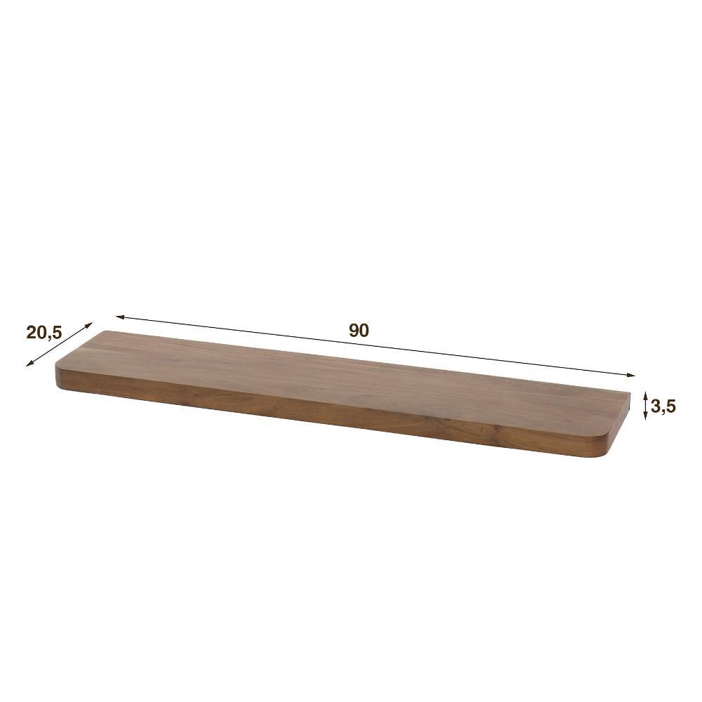 Wand Regal Odrato aus Akazie Massivholz 90 cm breit