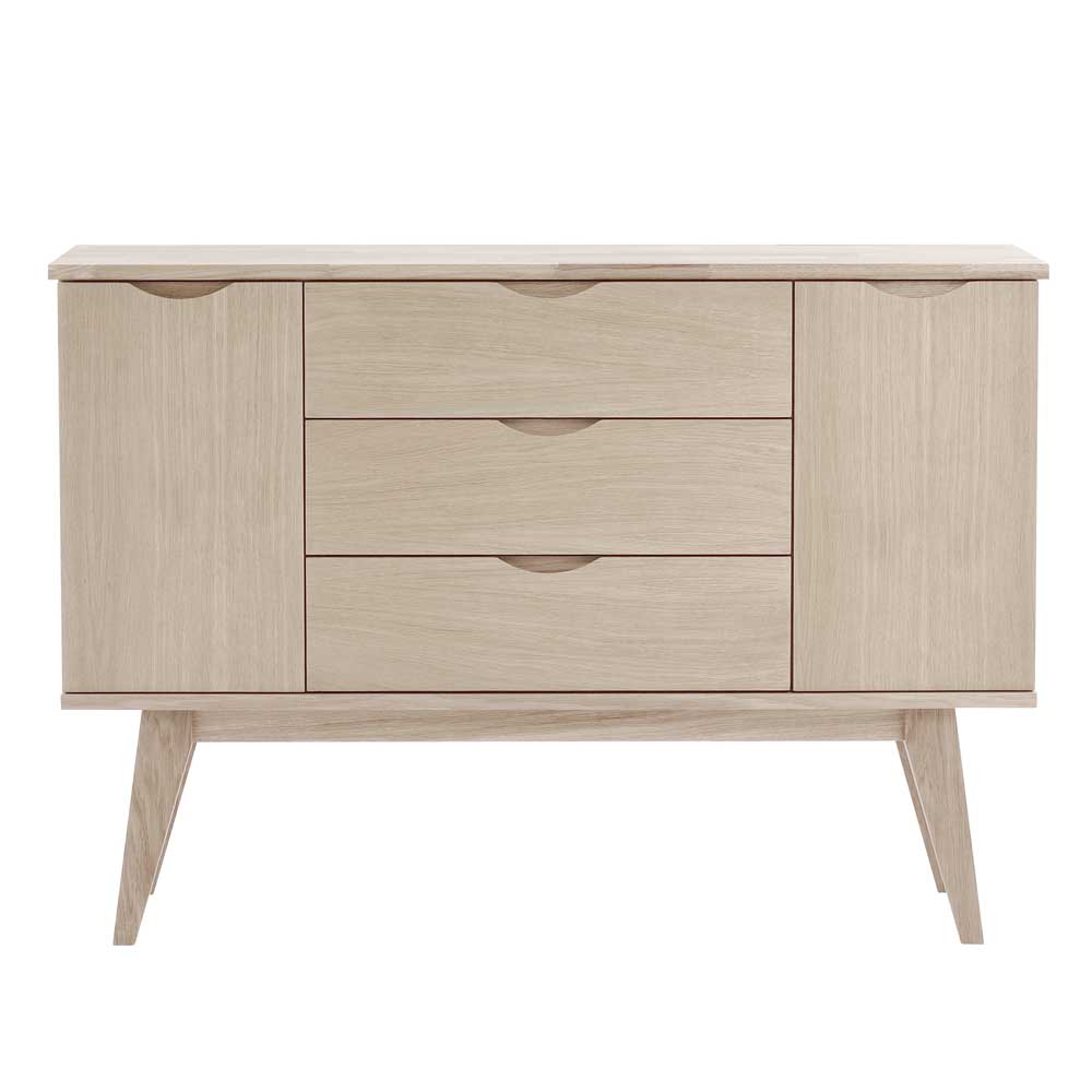 Esszimmer Anrichte Vurian aus Eiche White Wash 85 cm hoch
