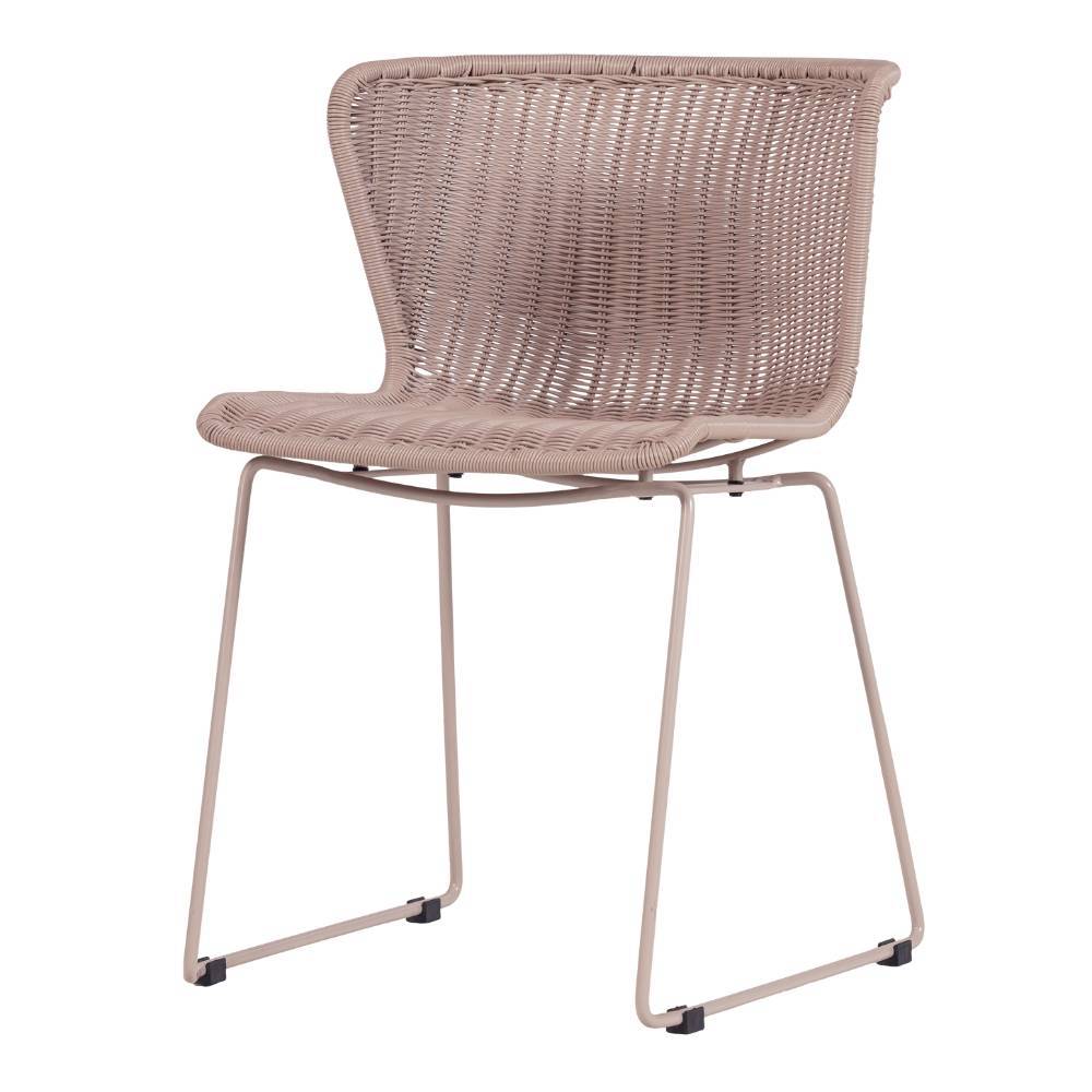 Outdoor Stühle Gabbya aus Kunstrattan mit Bügelgestell aus Metall (2er Set)