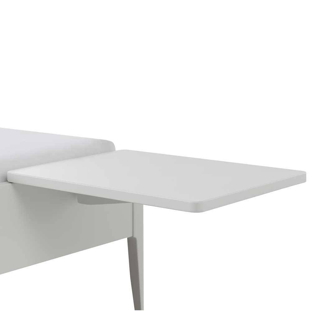 Doppelbett weiß lackiert Ledicato aus MDF im Skandi Design