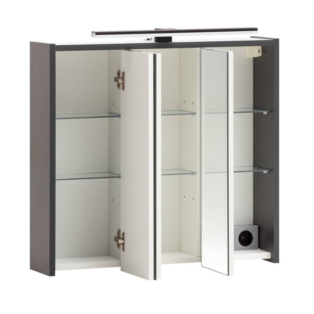 Spiegelschrank Bennus in Anthrazit für die Wandmontage
