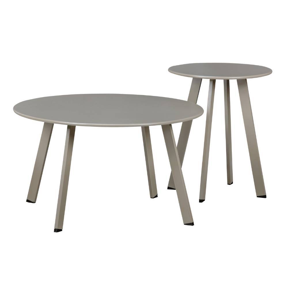 Beistelltisch Sofa Frenanda in Beige pulverbeschichtet (dreiteilig)