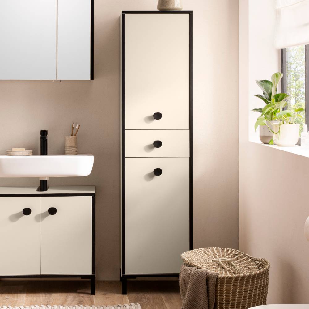 Hochschrank Isabelona in Cremeweiß 41 cm breit