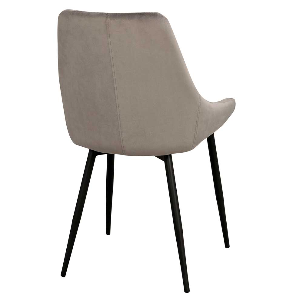 Küchenstuhl Set Ivany aus Samt und Stahl modern (2er Set)