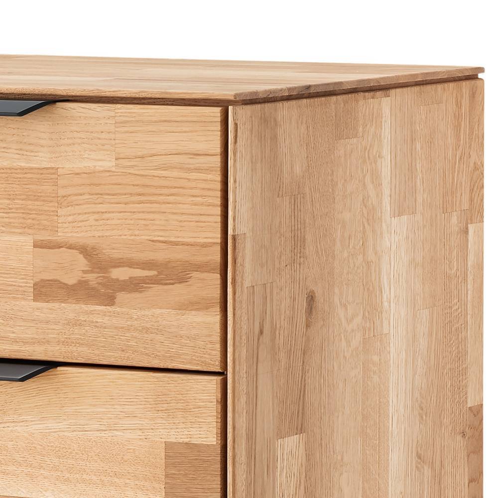Schubladenkommode Argeta aus Wildeiche Massivholz 103 cm hoch