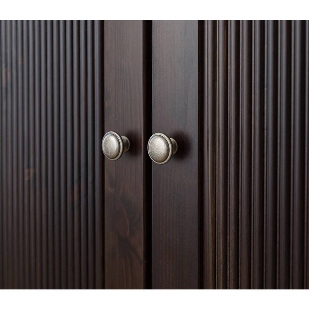 Kleiderschrank Massivholz Phelix in Dunkelbraun im Landhausstil
