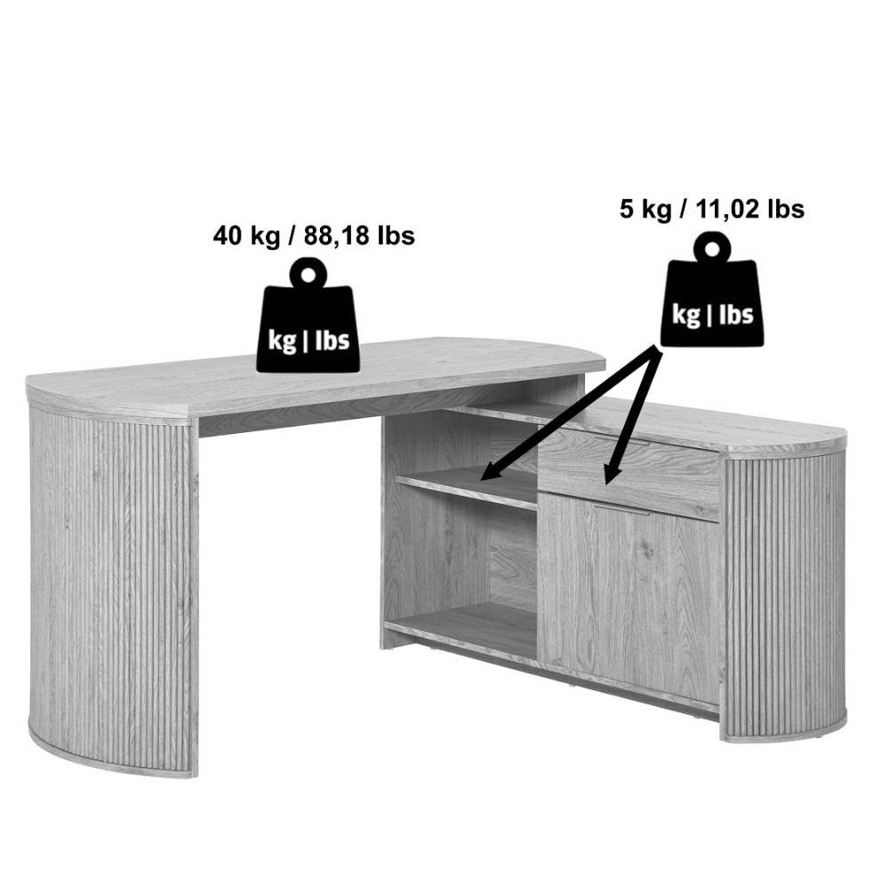 Designschreibtisch Jahina mit einer Schublade in Walnussfarben