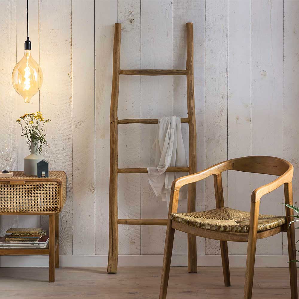 Deko Leiter Koropi aus Teak Recyclingholz im Landhausstil
