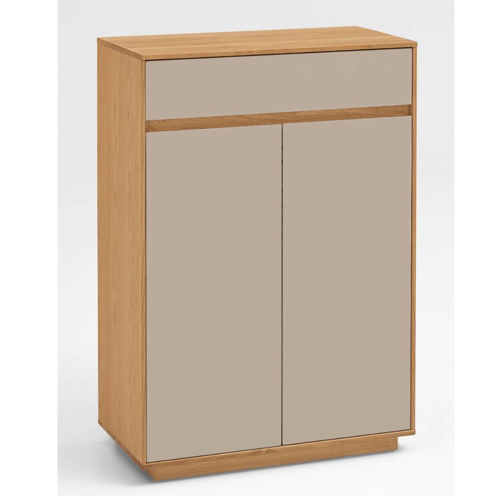 Schuhschrank Lacurvia in Eiche Bianco und Taupe
