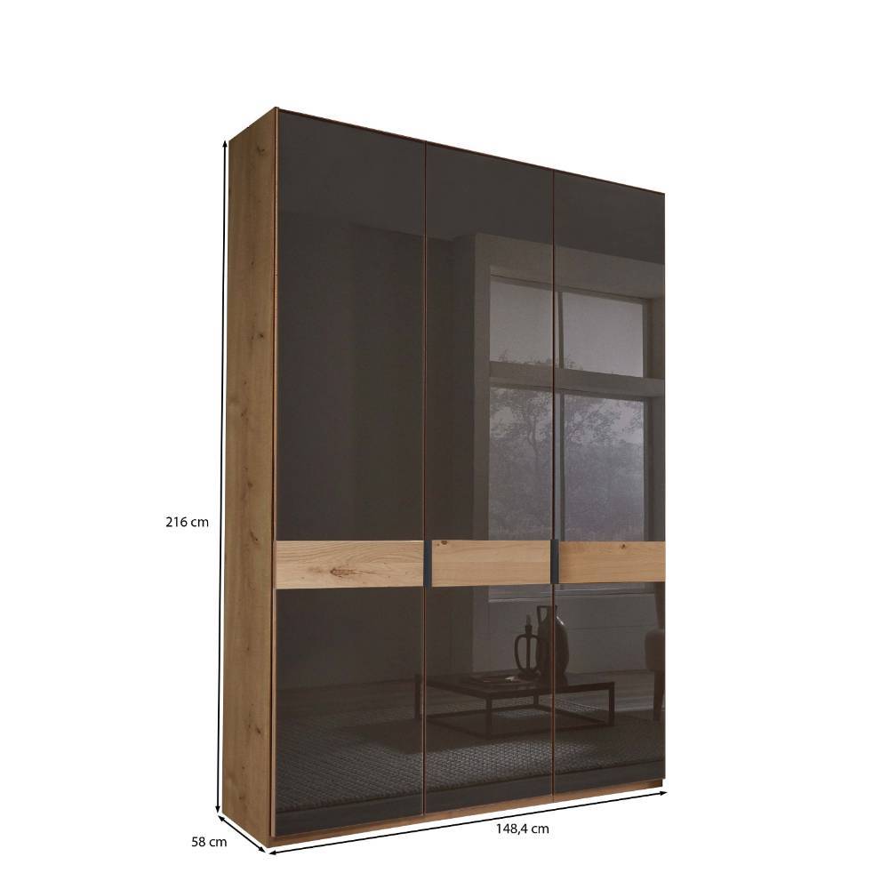 Moderner Schlafzimmerschrank Merkur mit Drehtüren 149 cm breit