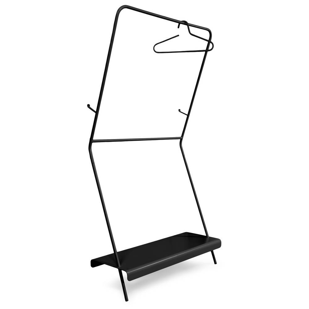 Metall Garderobenstaender Vinessia in Schwarz 166 cm hoch
