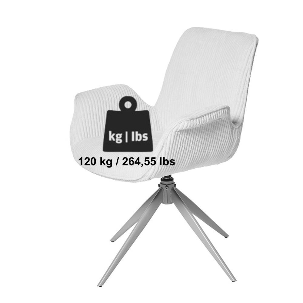 Esstisch Stühle Jemanu aus Cord drehbar (2er Set)
