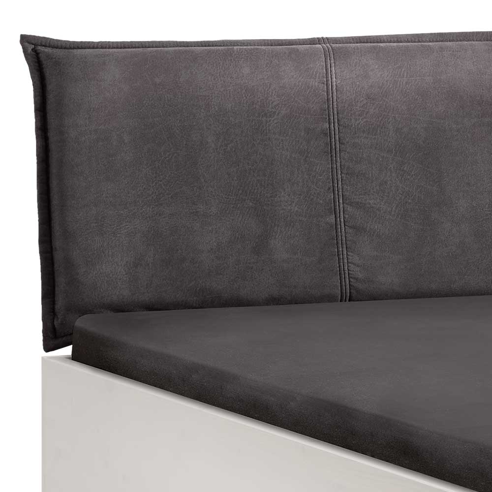 Doppelbett Bevania mit Metall Bügelgestell im Industry und Loft Stil