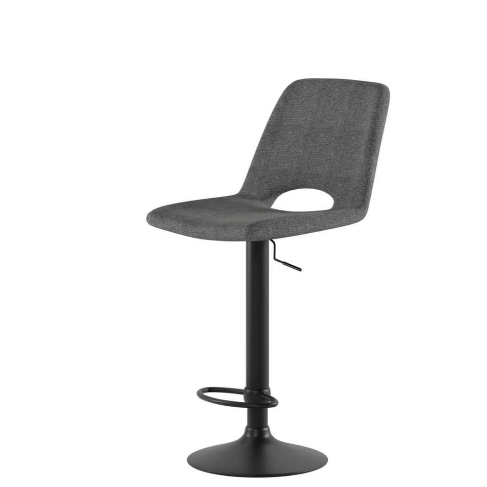 Barhocker höhenverstellbar Brava in Grau und Schwarz (2er Set)