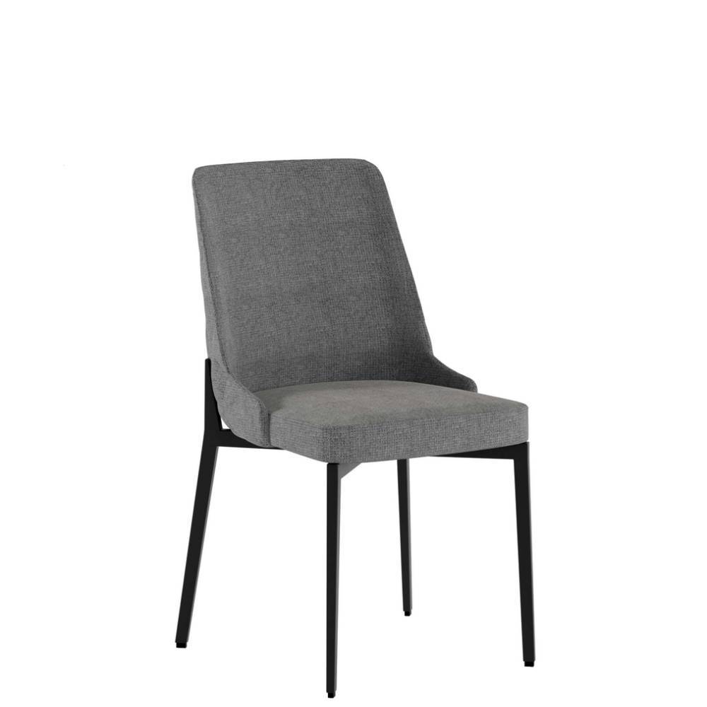 Esszimmerstuhl Blu in Dunkelgrau mit Gestell aus Metall (4er Set)