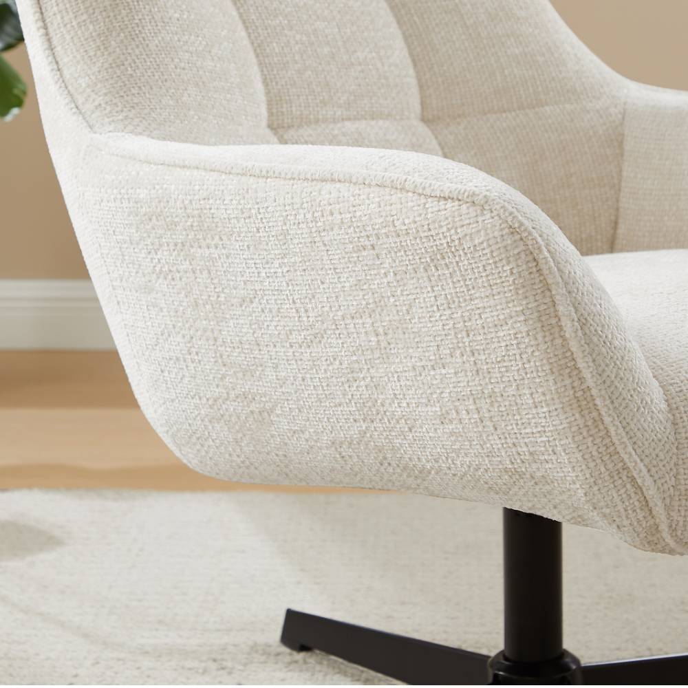 Sessel Capolyna in Beige aus Chenillegewebe