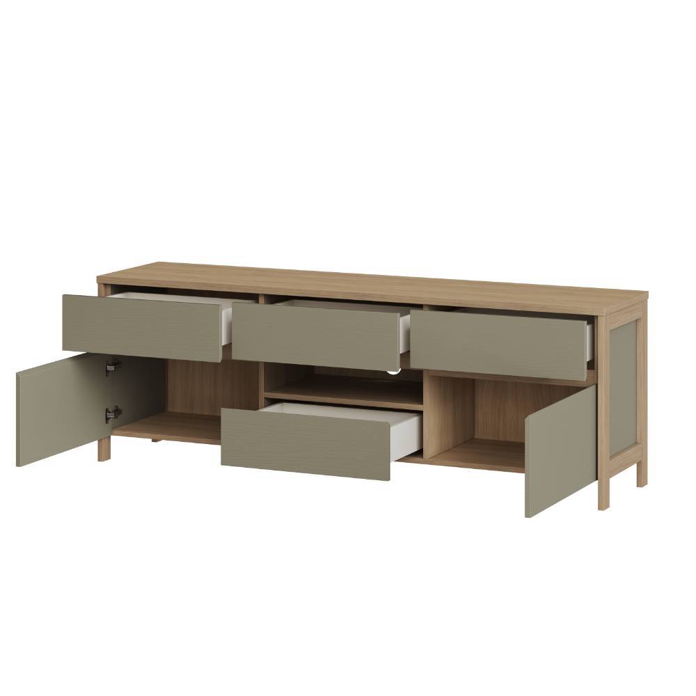 Wohnwand Fine im Skandi Design 195 cm hoch (vierteilig)