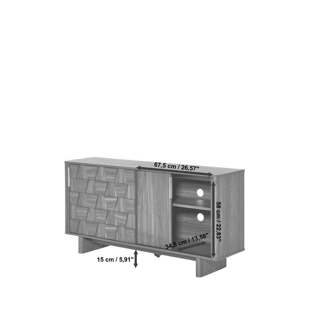 Sideboard Laverra in Walnussfarben mit Schiebetüren