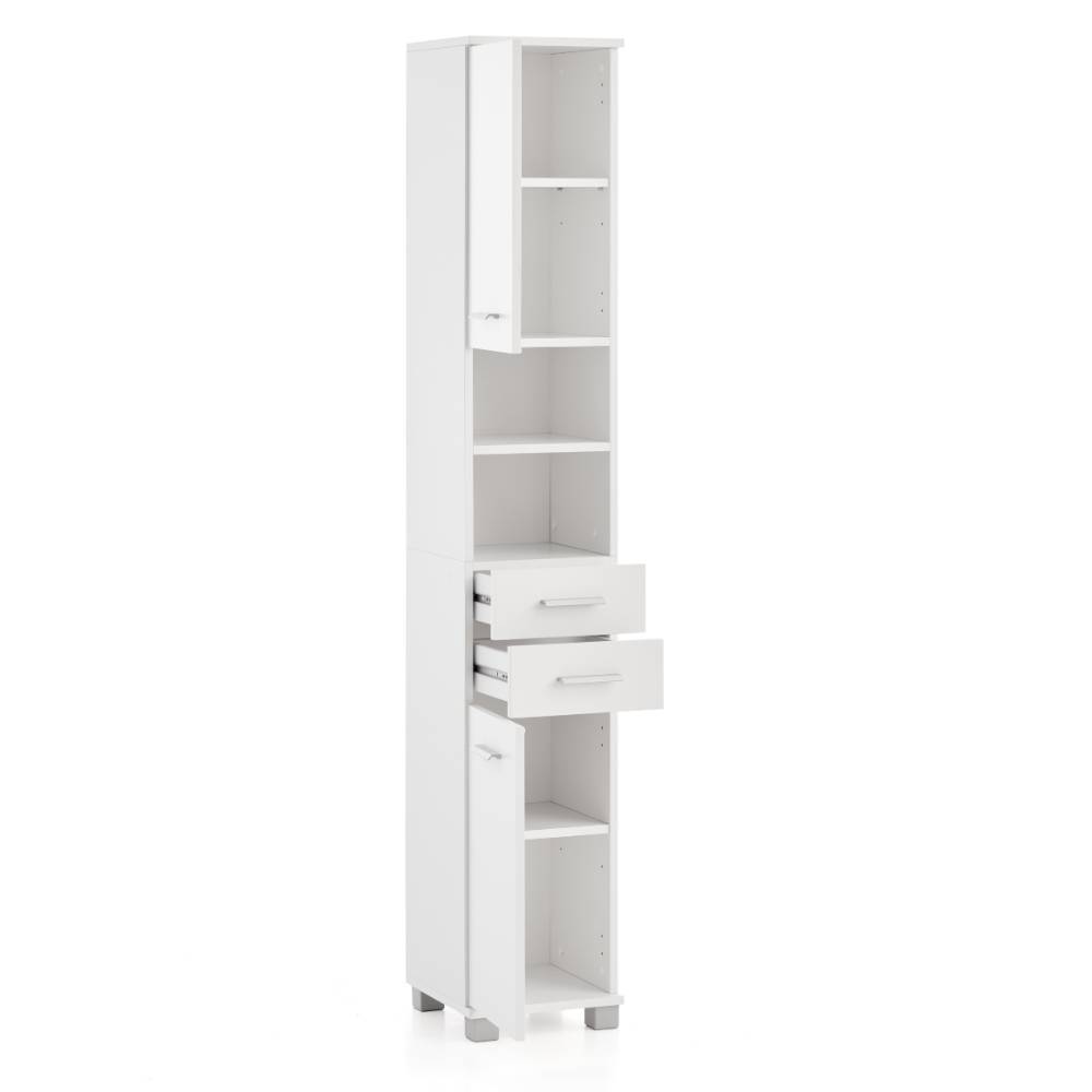 Bad Hochschrank Nano 30 cm breit mit zwei offenen Fächern