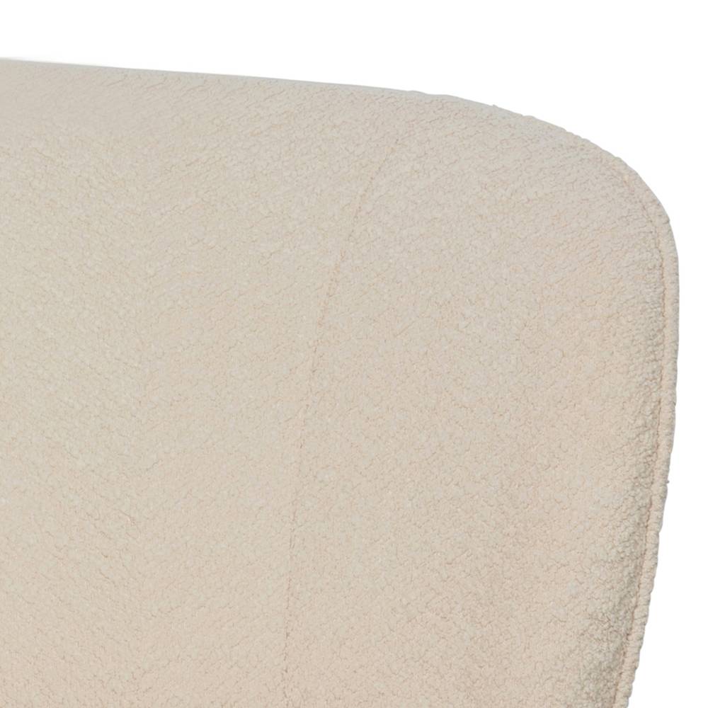 Boucle Zweisitzer Sofa Pididos in Cremefarben mit Vierfußgestell aus Holz